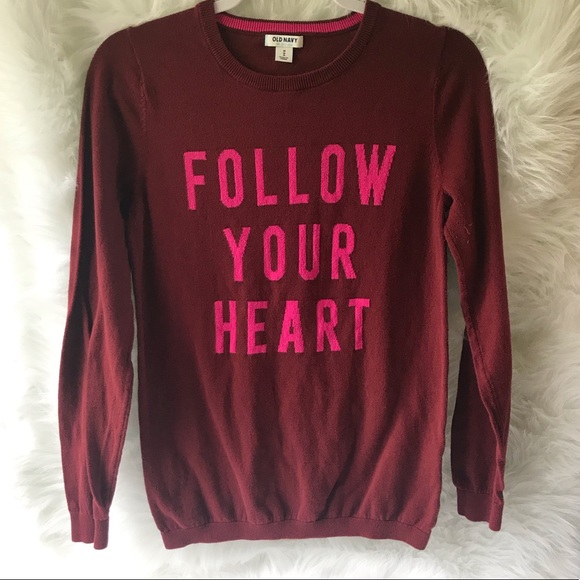 Old Navy “Follow your Heart” Sweater - Picture 1 of 6